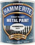 Боя за метал Hammerite 0.75 л бял хамър ефект
