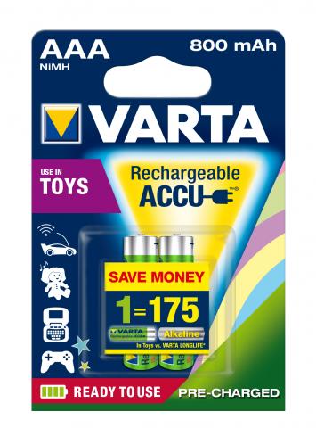 Акумулаторни батерии Varta 800mAh ААА 2бр - Акумулаторни батерии