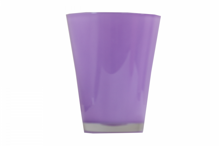 Стъклена кашпа 14.5 см лилава, снимка 2 - Керамични кашпи