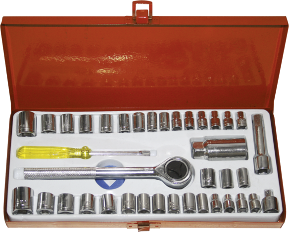 Гедоре в метален куфар 1/4'' и 3/8'' 40 части - Комплекти ръчни инструменти