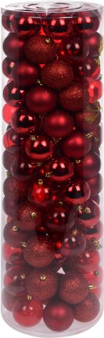 Коледна топка 6 см червена, снимка 2 - Коледа