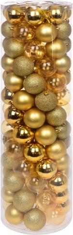 Коледна топка 6 см злато, снимка 2 - Коледа
