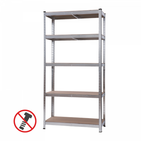 Стелаж 180х90х45 см 5х265 кг поцинкован - Метални стелажи