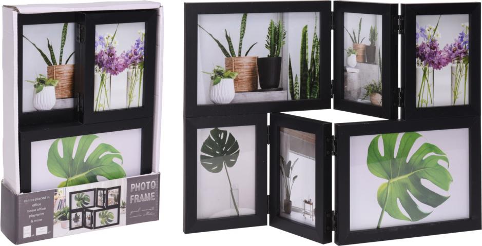 Рамка за 6 снимки сгъваема черна - Картини и рамки