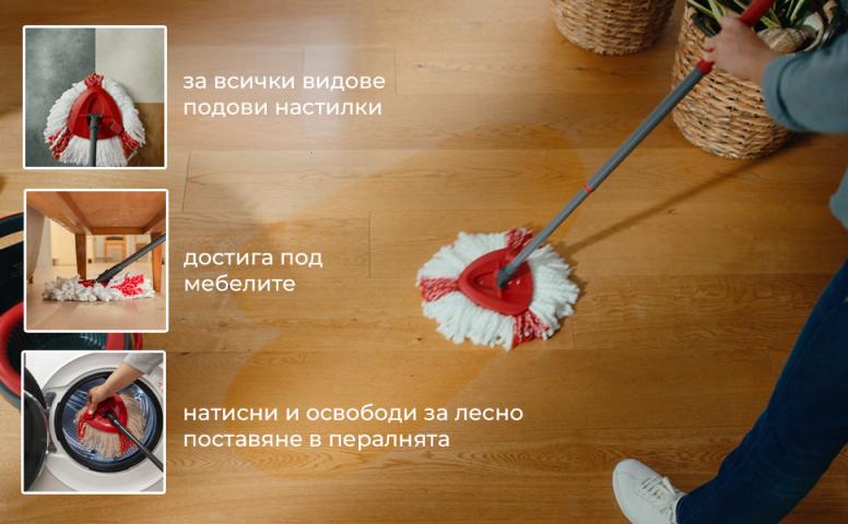 Комплект Vileda Easy Wring - Clean Turbo, снимка 4 - Мопове
