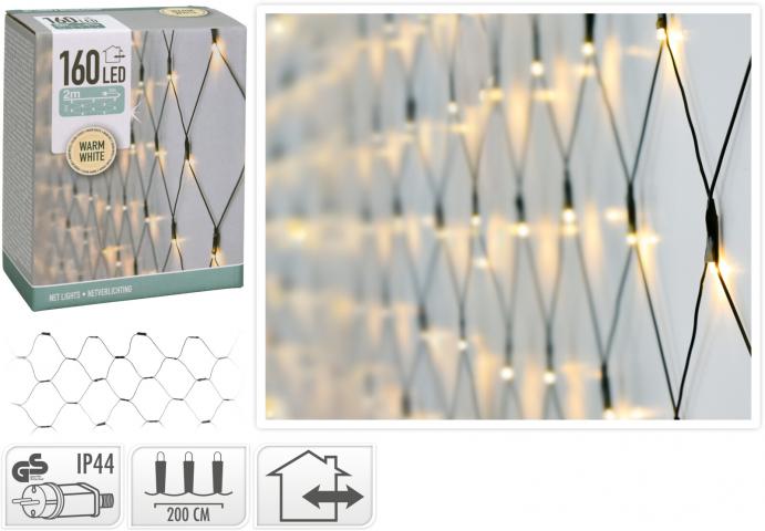 Светеща мрежа OUT 160 LED, топло бяло, снимка 2 - Светеща мрежа/завеса