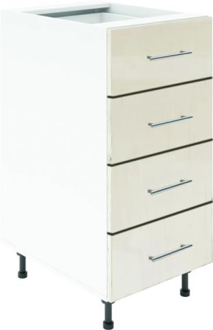 Крафт D4 долен шкаф с четири чекмеджета 50см, крем гланц - Модулни кухни с онлайн поръчка