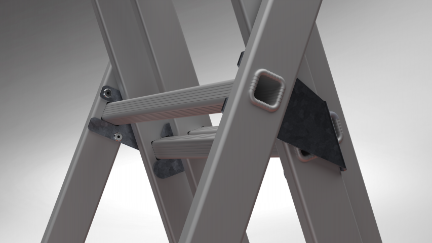 Алуминиева стълба трираменна HOBBY 3x11, снимка 2 - Строителни стълби