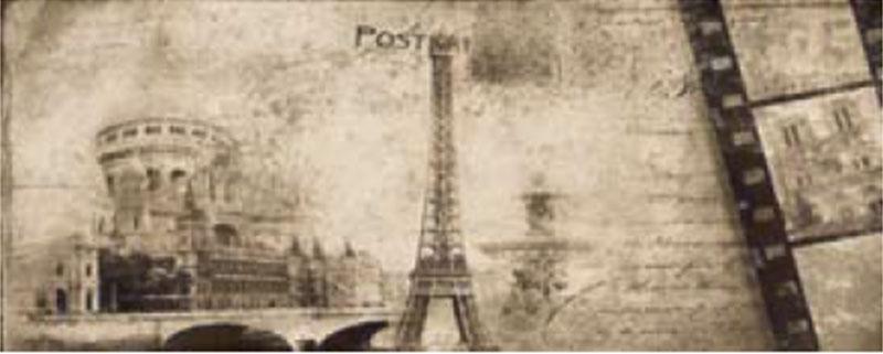 Декоративна фаянсова плочка Postcard beige inserto 3
20x50 см - Стенни плочки