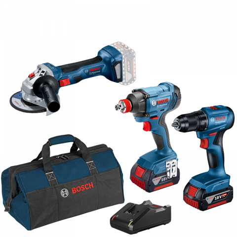 Акумулаторен комплект BOSCH GSR185+GDX180+GWS180 - Акумулаторни комплекти