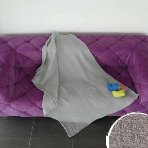Одеяло ВАФЕЛ 150х200 - сиво, снимка 2 - Одеяла