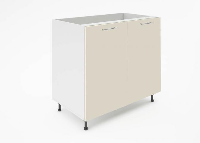 Крафт D6 долен шкаф с две врати (за мивка) 90см, крем гланц - Модулни кухни с онлайн поръчка