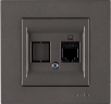 KAREN антрацит розетка единична 1xRJ45 (CAT 6)