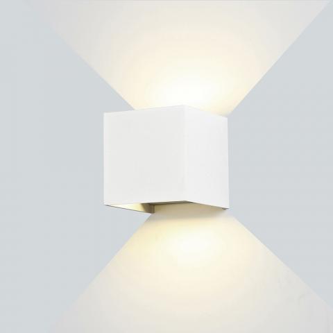 LED фасадно тяло Залцбург 6W 660Lm IP54 4000K, бяло, снимка 3 - Градински лампи