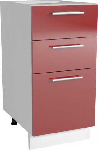 Трейси Шкаф долен 2+1 чекмедже Н 40х82x56 см, червен - Модулни кухни с онлайн поръчка