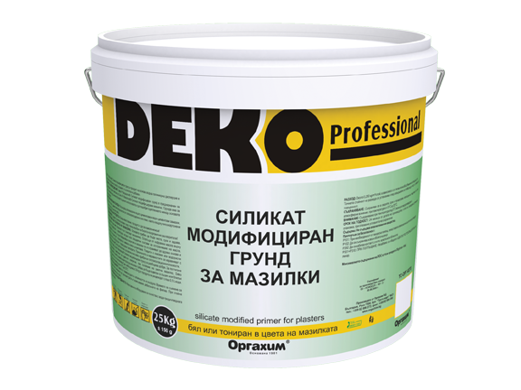 Силикат-модифициран грунд Deko Professional 25кг, трансперантен - Грунд за мазилки