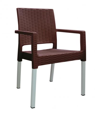 Стол Rattan LUX, кафяв - Pvc столове