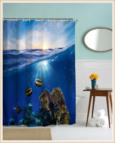 Завеса за баня 3D дигитална щампа 12 - Текстилни завеси