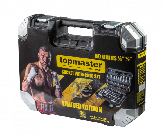 Комплект инструменти Topmaster 1/4" и 1/2" 86 части, снимка 3 - Комплекти ръчни инструменти