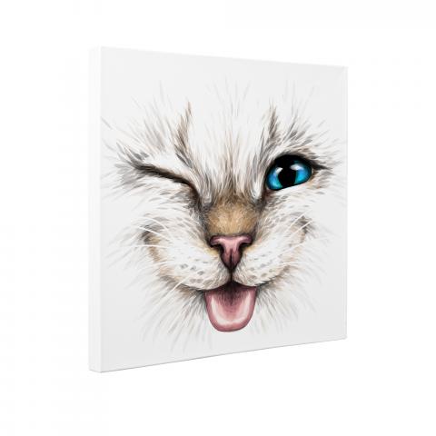Картина Winking cat 50x50 см, снимка 2 - Картини и рамки