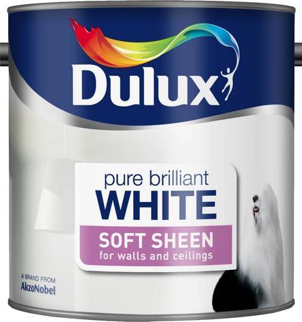 Интериорна боя DuluxSatin 2.5 л брилянтно бяла - Бели бои