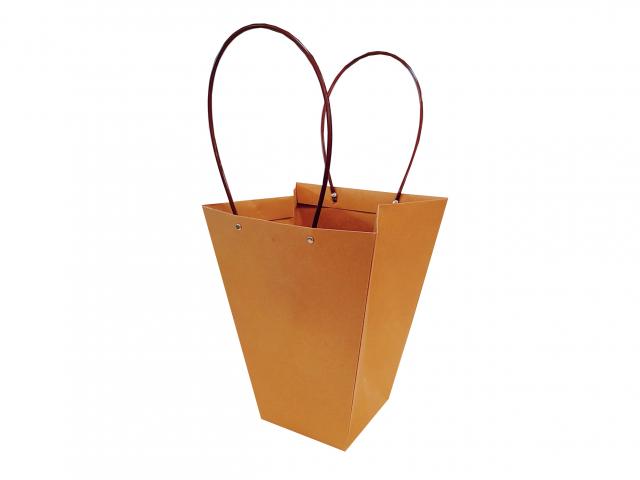 Подаръчен плик за саксия 24х30х14 см кафяв - Празнични торбички
