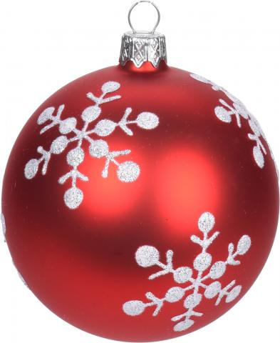 Коледна топка Ф80мм, снежинка, снимка 4 - Коледа