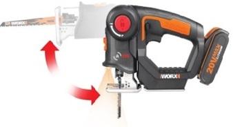 Прободен-саблен трион Акумулаторен Worx WX550.9 Sol - Кабелни прободни триони