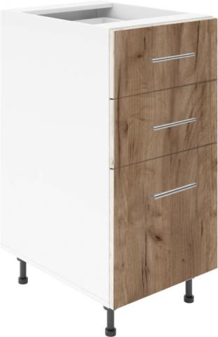 Крафт D3 долен шкаф с три чекмеджета 45см, табако крафт - Модулни кухни с онлайн поръчка