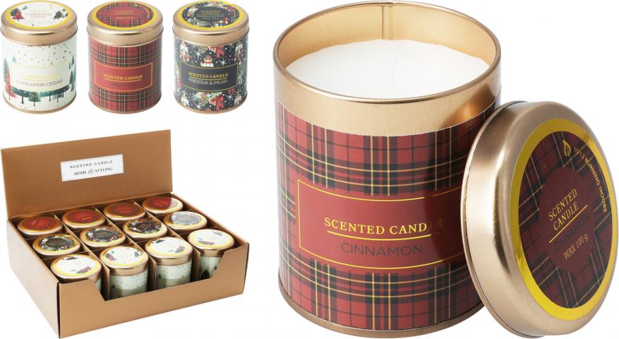 Коледна свещ в буркан 7х8 см - Коледни артикули