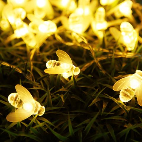 Соларна мрежа с пчелички 5800x35x15mm, 20x LED 0.06W 3V, 2400K - Соларни лампи