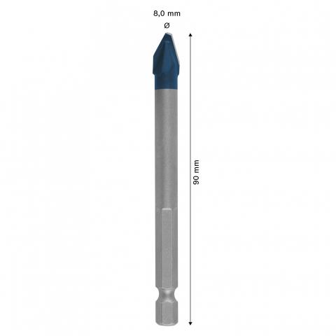 Свредло Bosch Expert HEX-9 Hard Ceramic 8x90 мм, снимка 2 - Свредла за стъкло, фаянс и гранитогрес