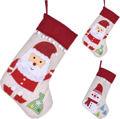 Коледен чорап 48см - Коледни шапки, чорапки и диадеми