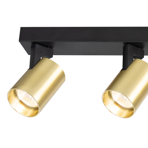 Спот  тройка Volf  GU10 черен/злато, снимка 3 - Спотове