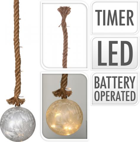 Светеща стъклена топка на въже 24 LED - Други светещи артикули
