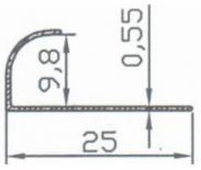 Външен ъгъл злато h-10mm / 250см