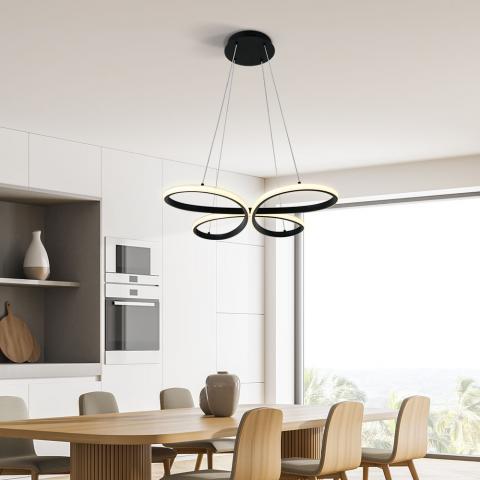 LED полилей Butterfly 230 V черен, снимка 3 - Полилеи