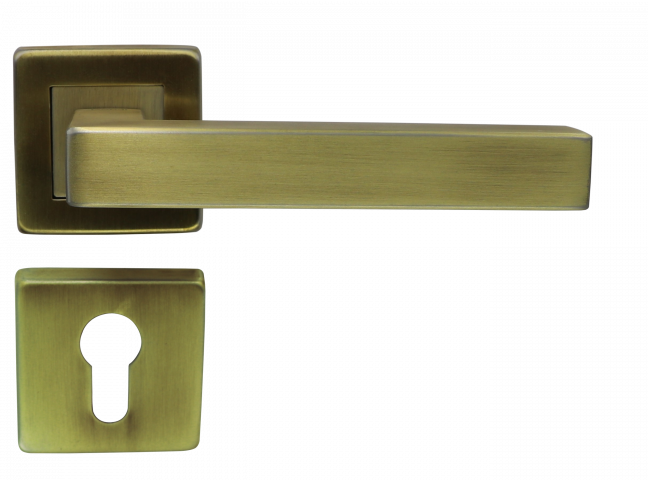 Дръжка Condi с квадратна розетка м.101КВ секр. ключ античен месинг - Дръжки