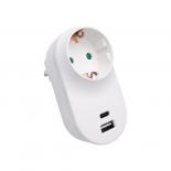 Адаптер с 2 USB A/C - 3.1А