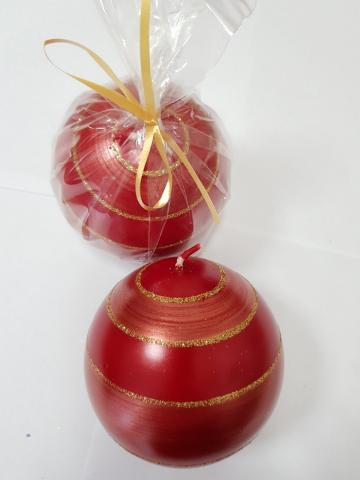 Коледна свещ топка с декорация, снимка 5 - Коледни артикули