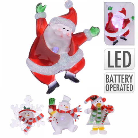 Декорация за прозорец с коледна фигура LED - Декорация за врати и прозорци