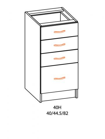 Долен шкаф с 4 чекмеджета Оля В40х44.5х82 см, снимка 2 - Модулни кухни с онлайн поръчка