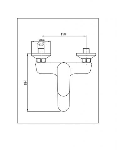 Смесител за вана/душ EOS-N, Хром, снимка 2 - Смесители и душове