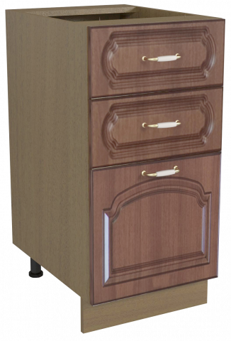 Долен шкаф с три чекмеджета "Орех" - Модулни кухни с онлайн поръчка