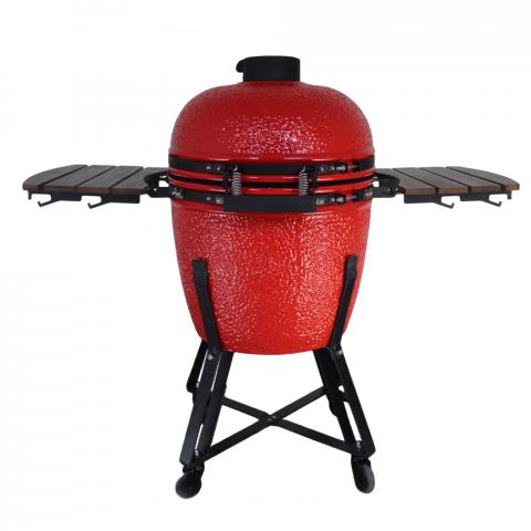 Барбекю KAMADO 130x73x122см, червено, снимка 5 - Керамични грилове Кamado