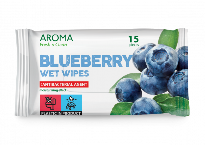 Мокри кърпички Aroma Fresh&Clean Blueberry - Мокри кърпи и салфетки