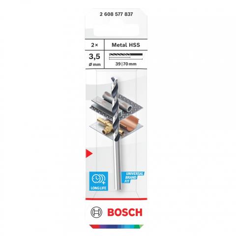 Свредло Bosch Metal HSS 3.5х39х70 мм 2 бр., снимка 2 - Свредла за метал