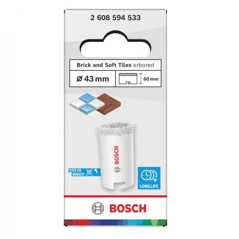 Боркорона Bosch BS 43 мм, снимка 4 - Боркорони за керамика, зидария и камък
