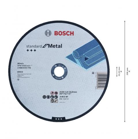Диск за рязане на метал Standard 230x1.9 мм Bosch, снимка 3 - Дискове за рязане на метал