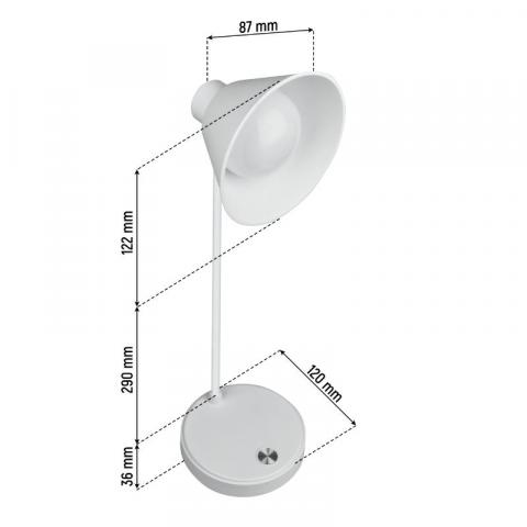 LED работна лампа, акумулаторна, 150 lm, 3000/4000/6400 K, бял, снимка 6 - Лампи за бюро